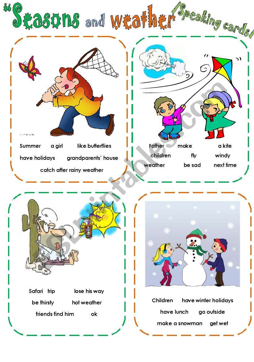 Weather. Speaking cards. worksheet