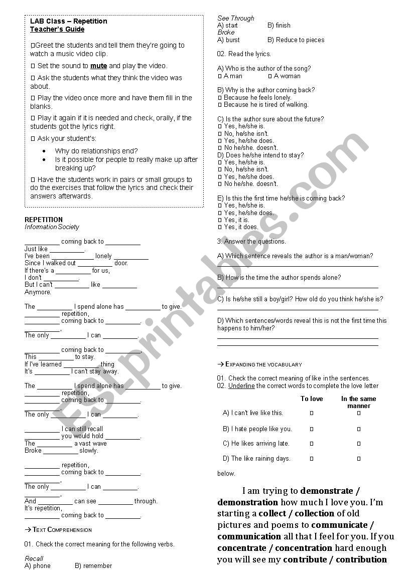 Text Comprehension and Simple Present