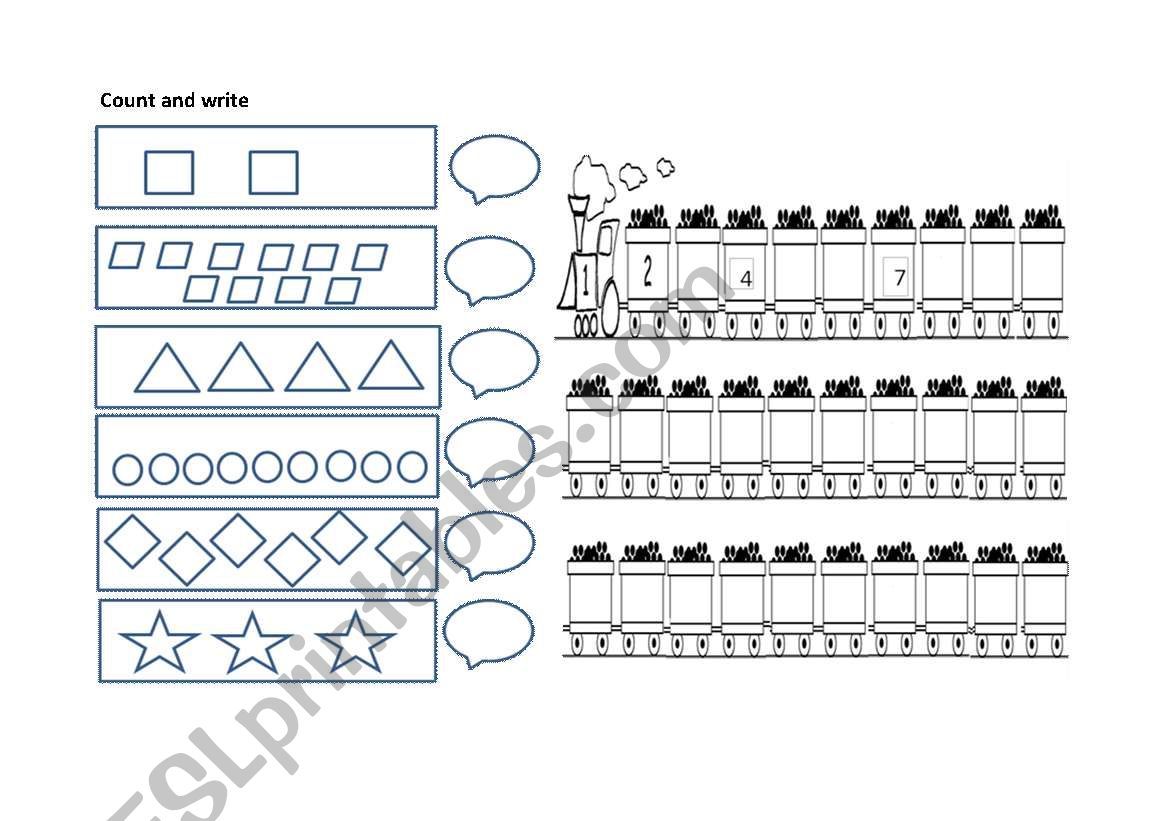 Number worksheet - count and write
