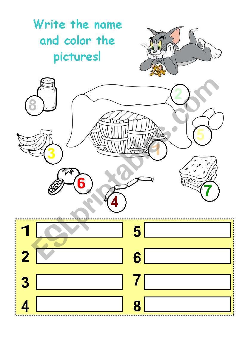 Tom & Jerry Picnic worksheet