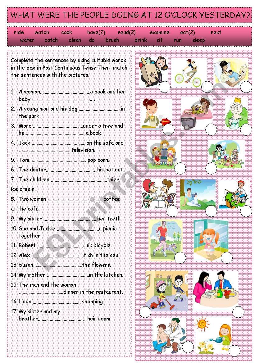 Past Continuous Tense worksheet