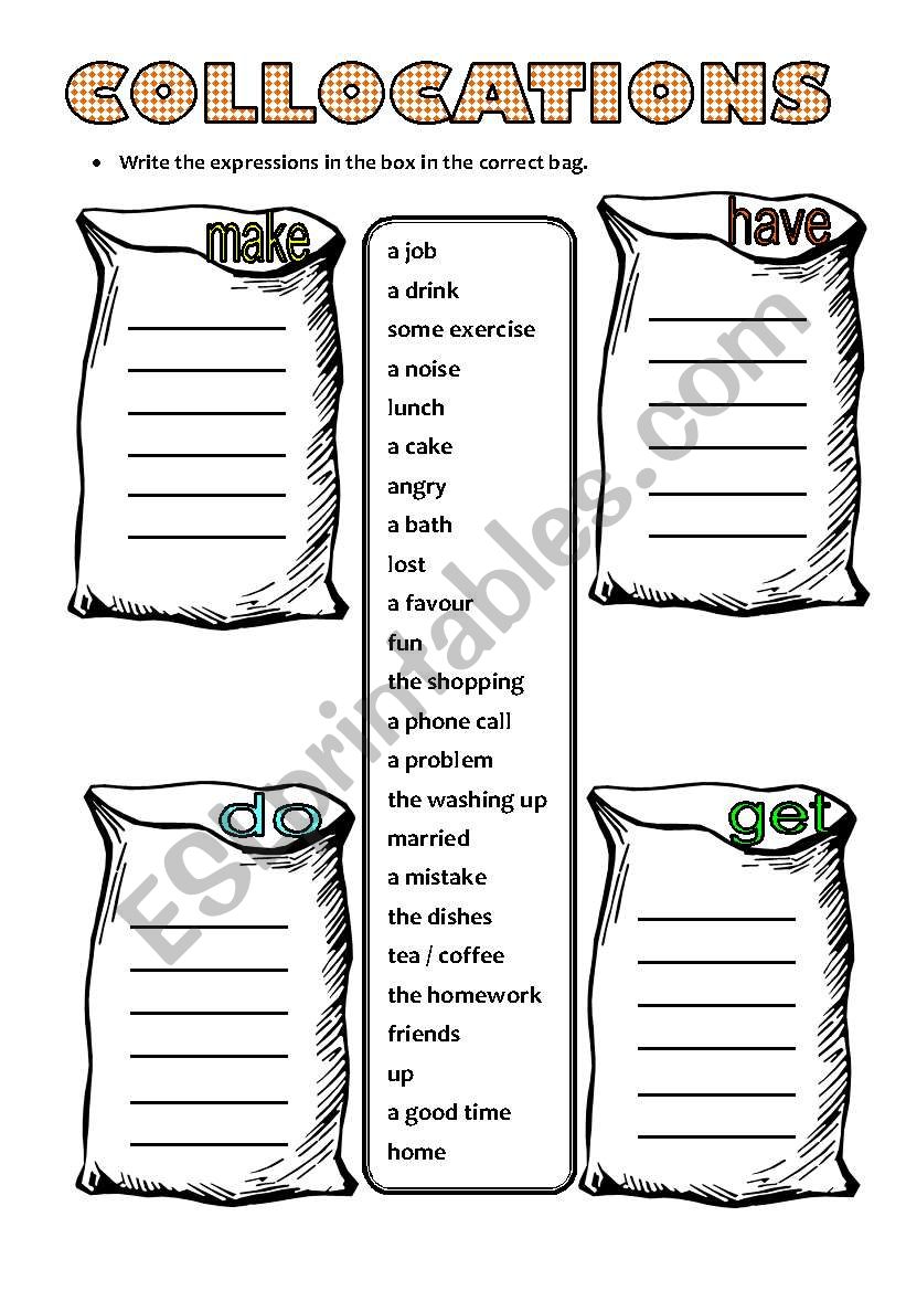 COLLOCATIONS worksheet