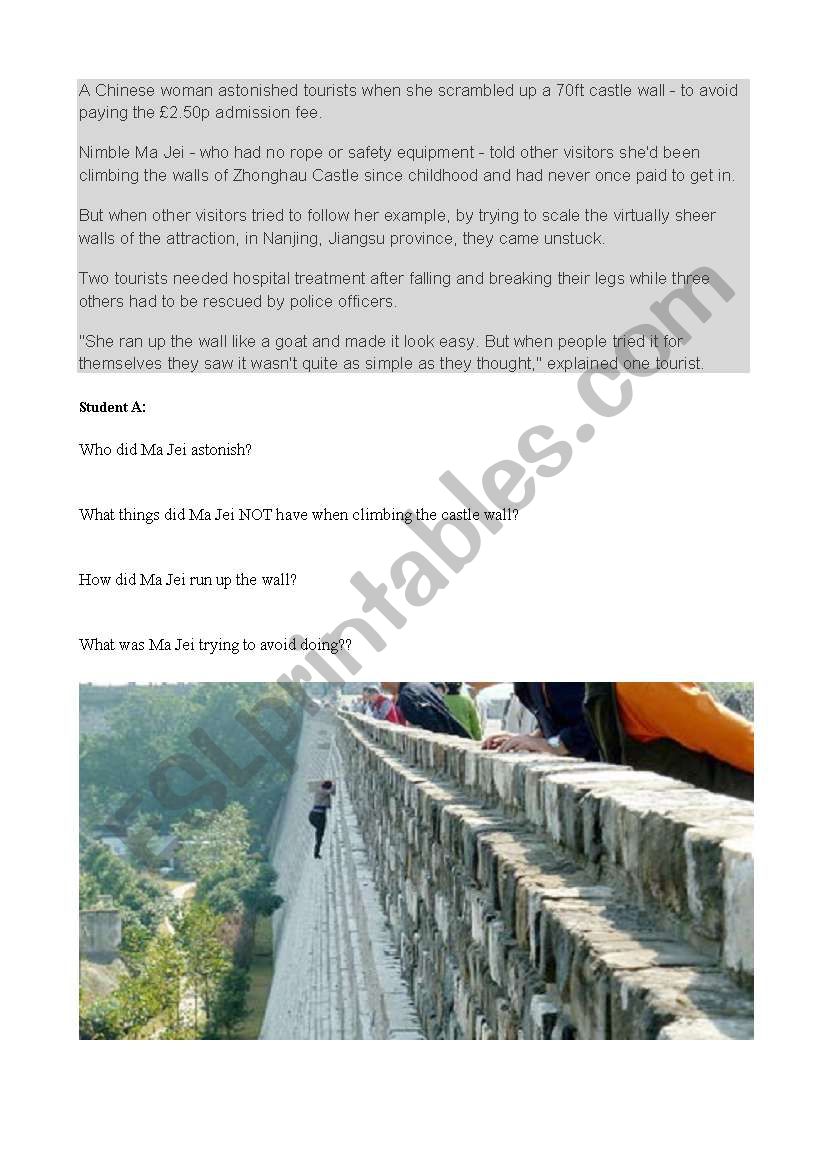 News Story China worksheet