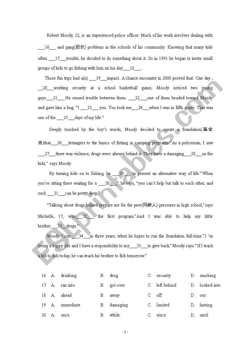 Robert moody worksheet