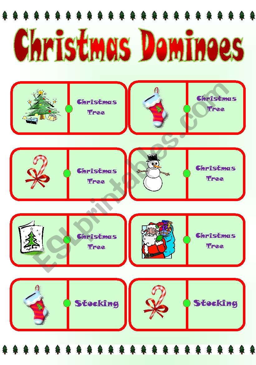 CHRISTMAS DOMINOES (part 1) worksheet