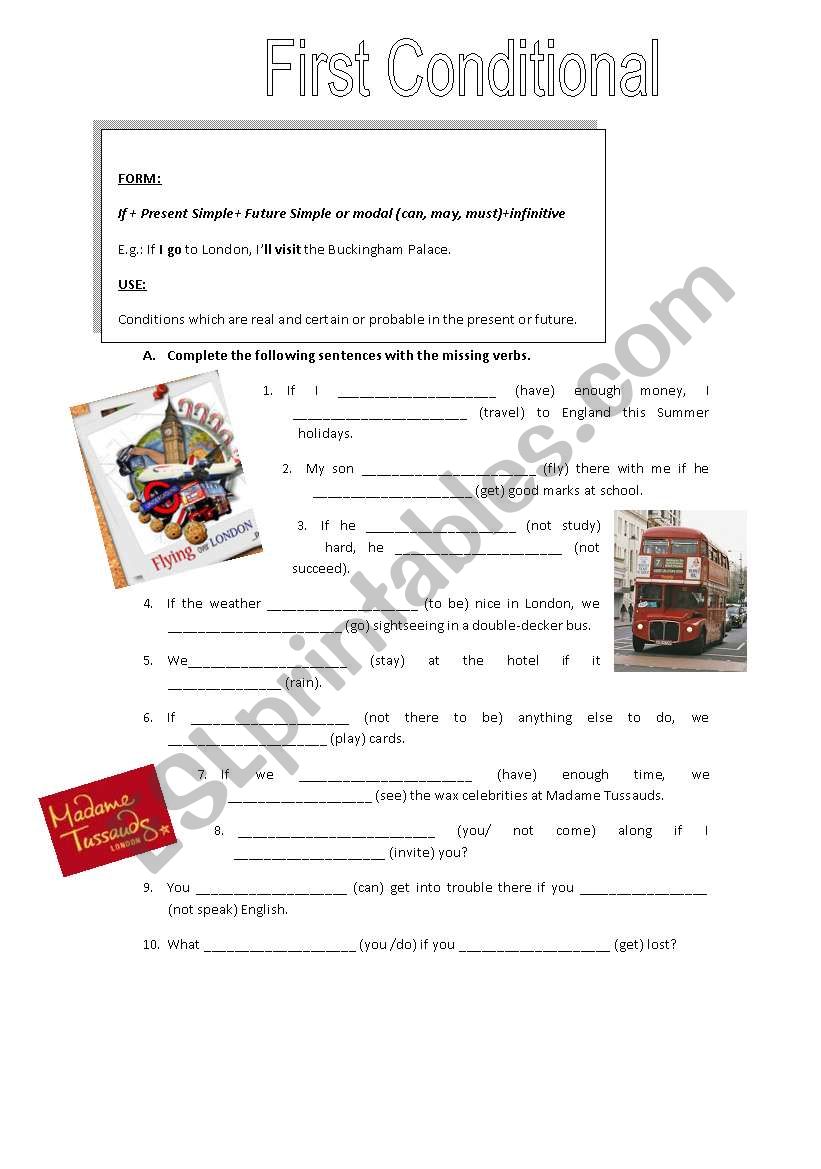 If-clauses: type I worksheet