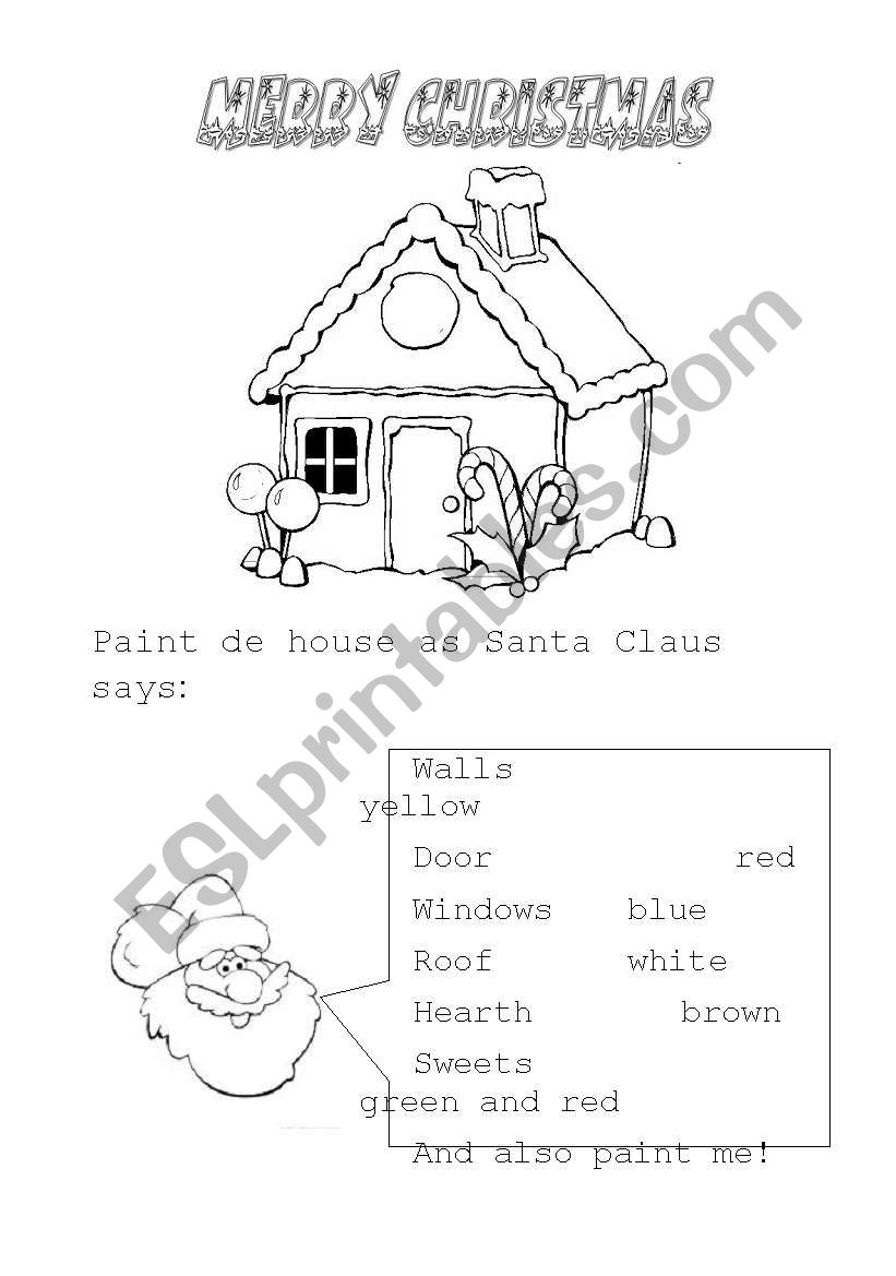 Colors in my house worksheet