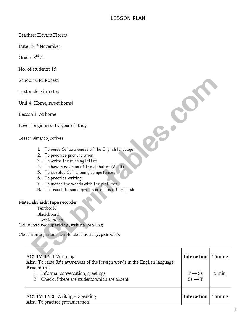 lesson plan worksheet