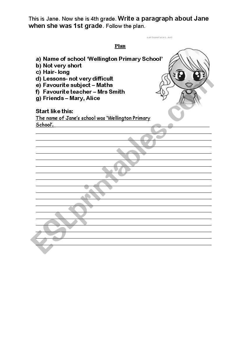 Past Simple writing worksheet