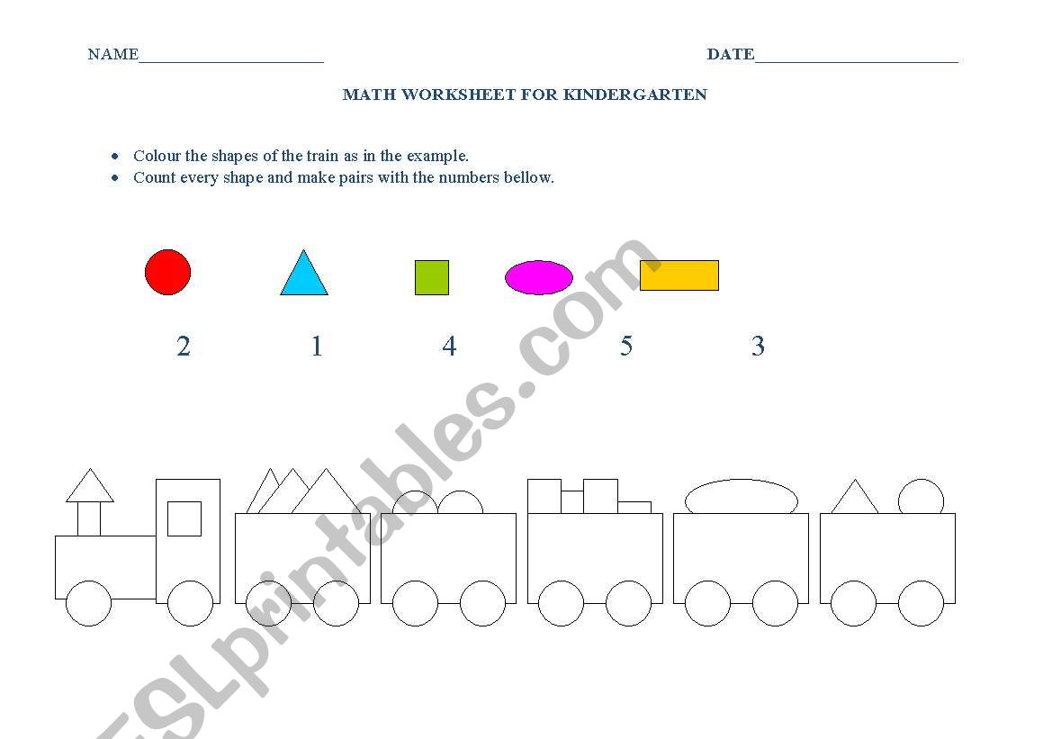 Colour the train worksheet