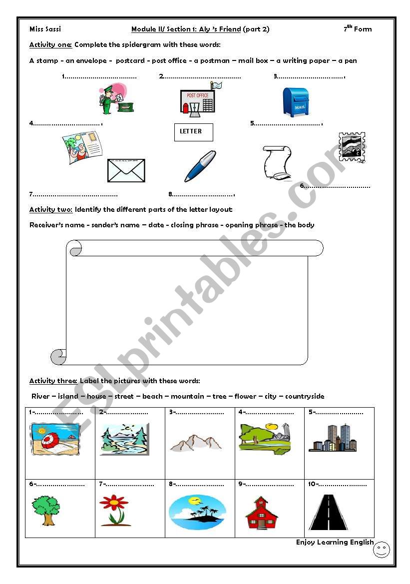  Alys friend  worksheet