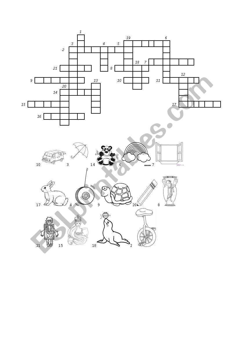 Crossword S-Z worksheet