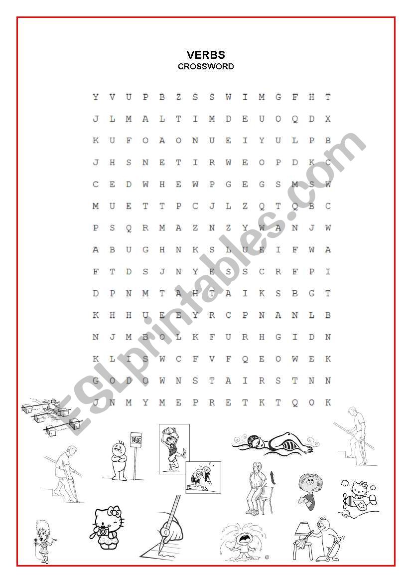 CROSSWORD (VERBS fourth part) worksheet