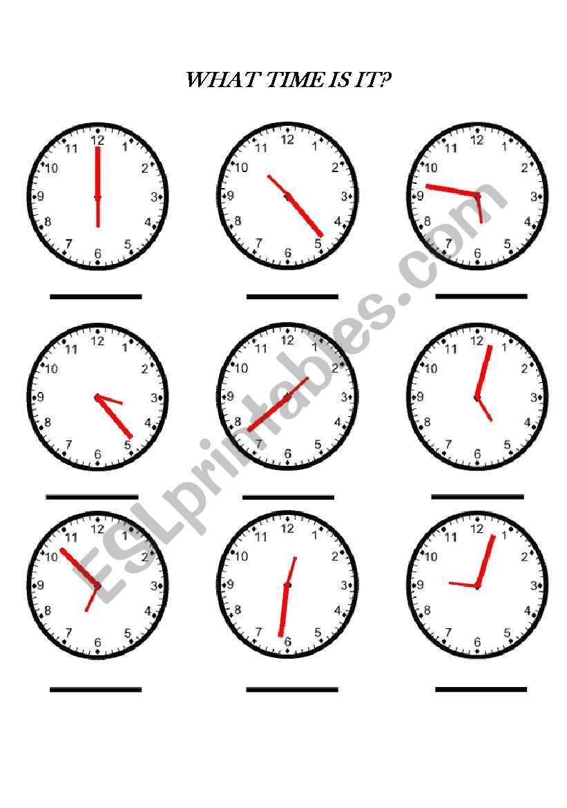 wHAT TIME IS IT? worksheet