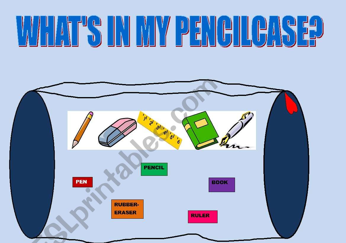 Whats in my pencilcase? worksheet