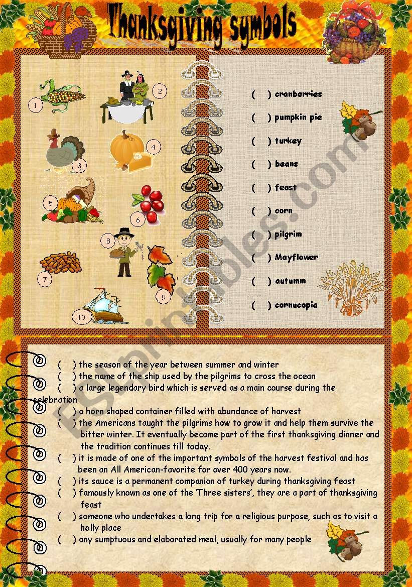 Thanksgiving set 4 - The symbols of Thanksgiving + key (reuploaded)