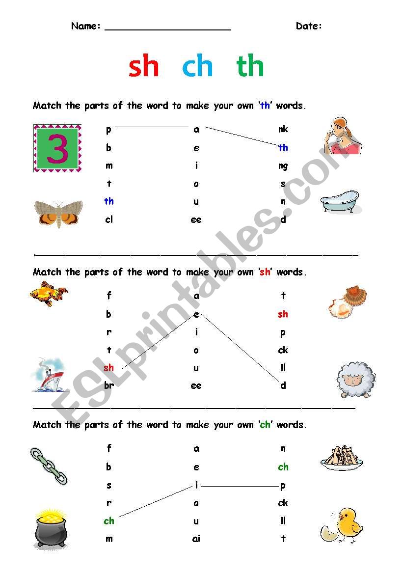 Sh Ch Th - part 2 worksheet