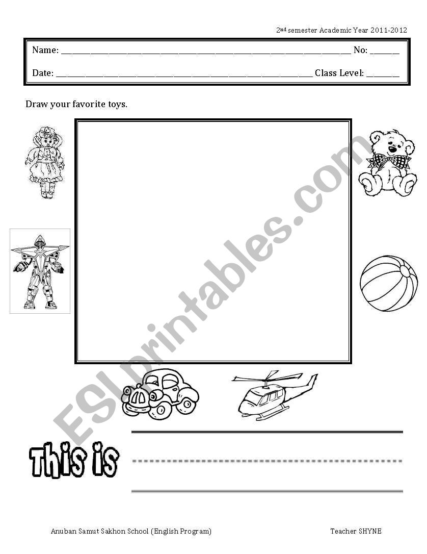 TOys worksheet