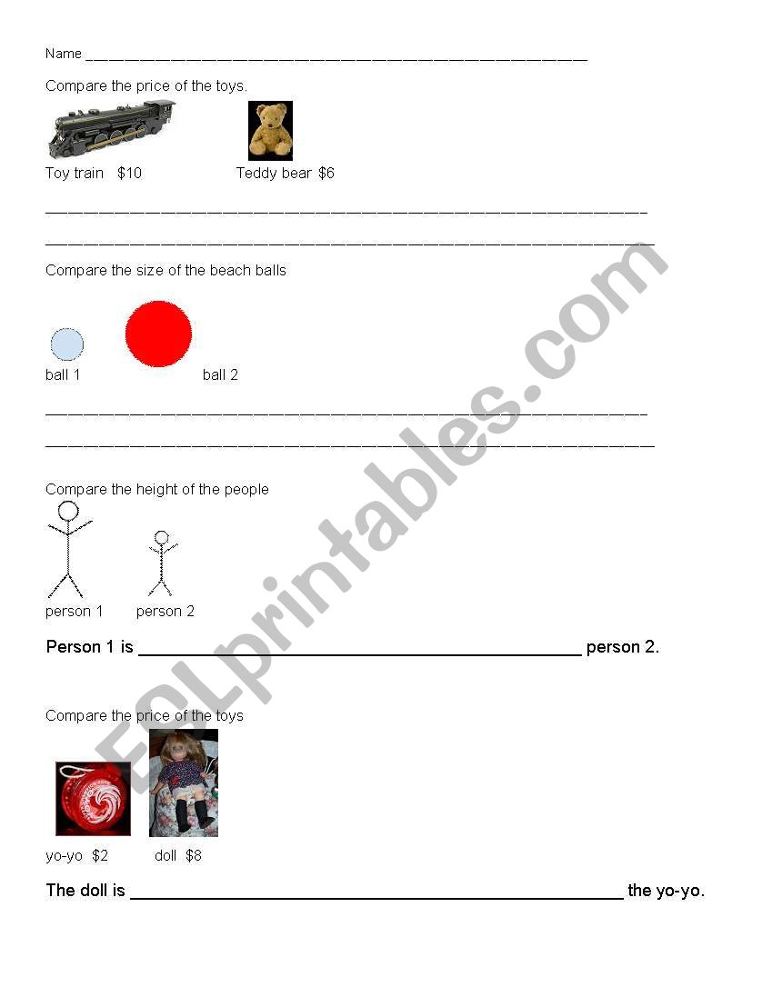 Comparative Adjectives worksheet