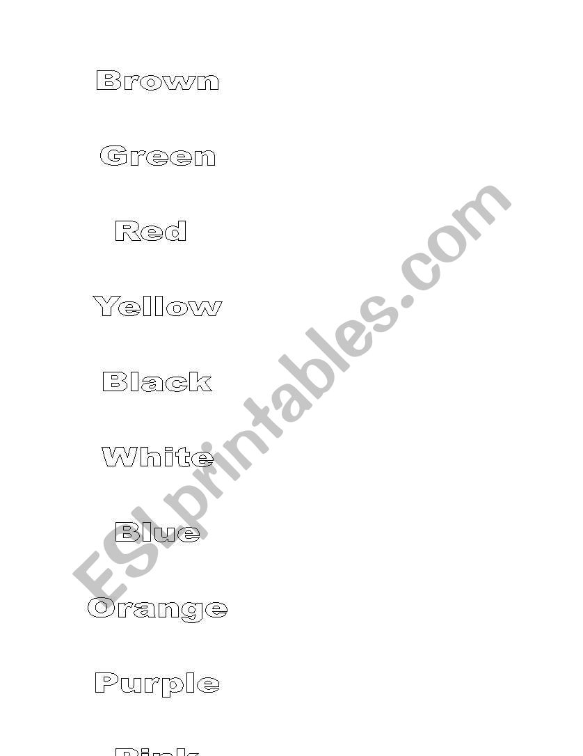 colours worksheet worksheet