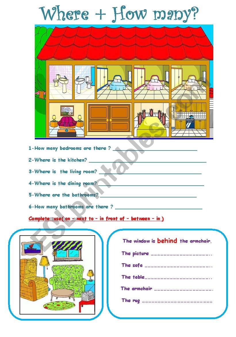 the houses rooms worksheet