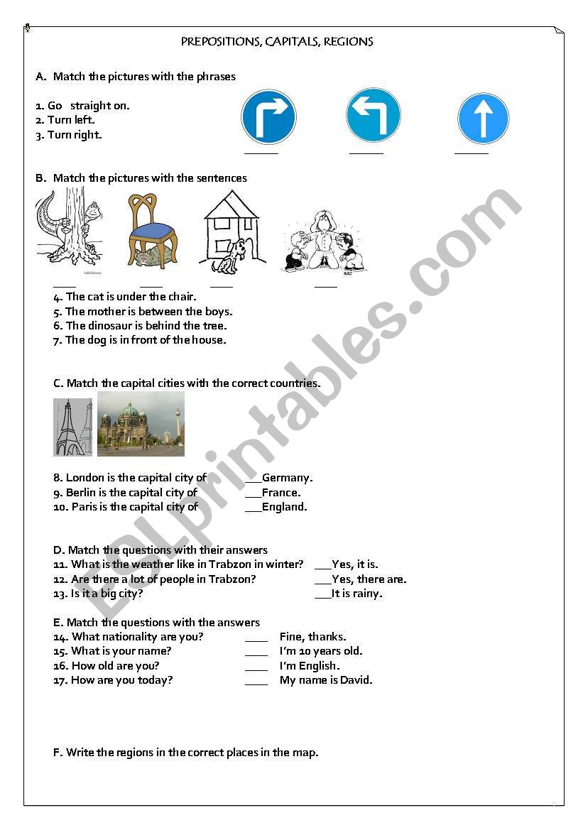 prepositions worksheet