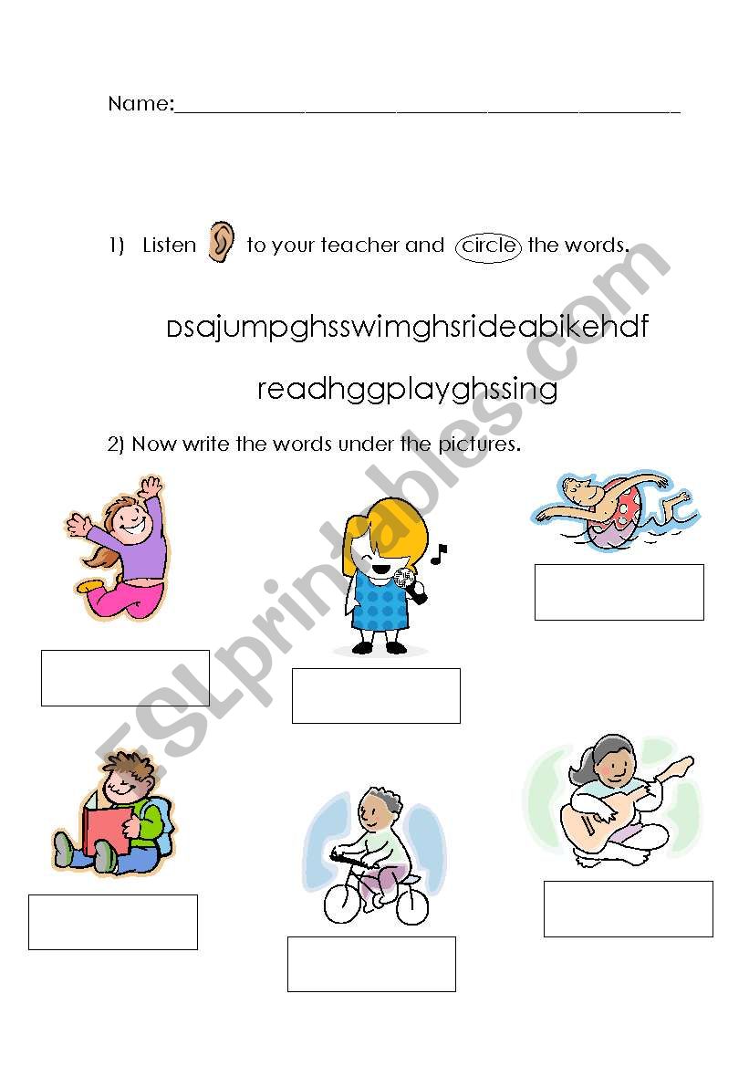 What can you do? worksheet