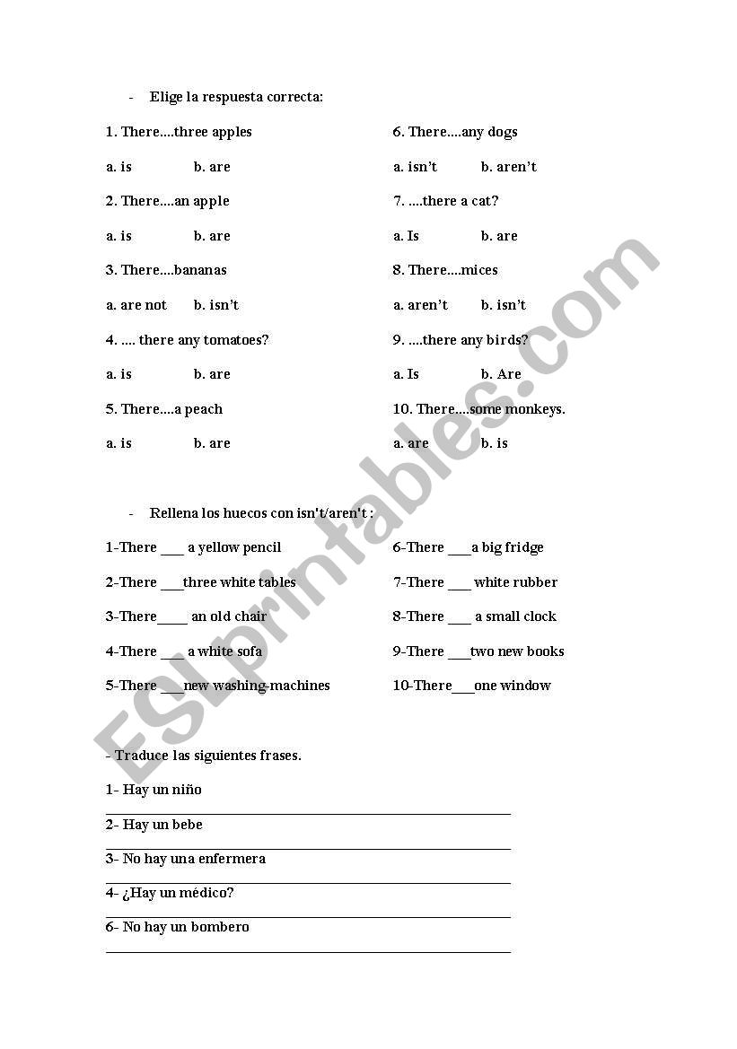 There is There are worksheet