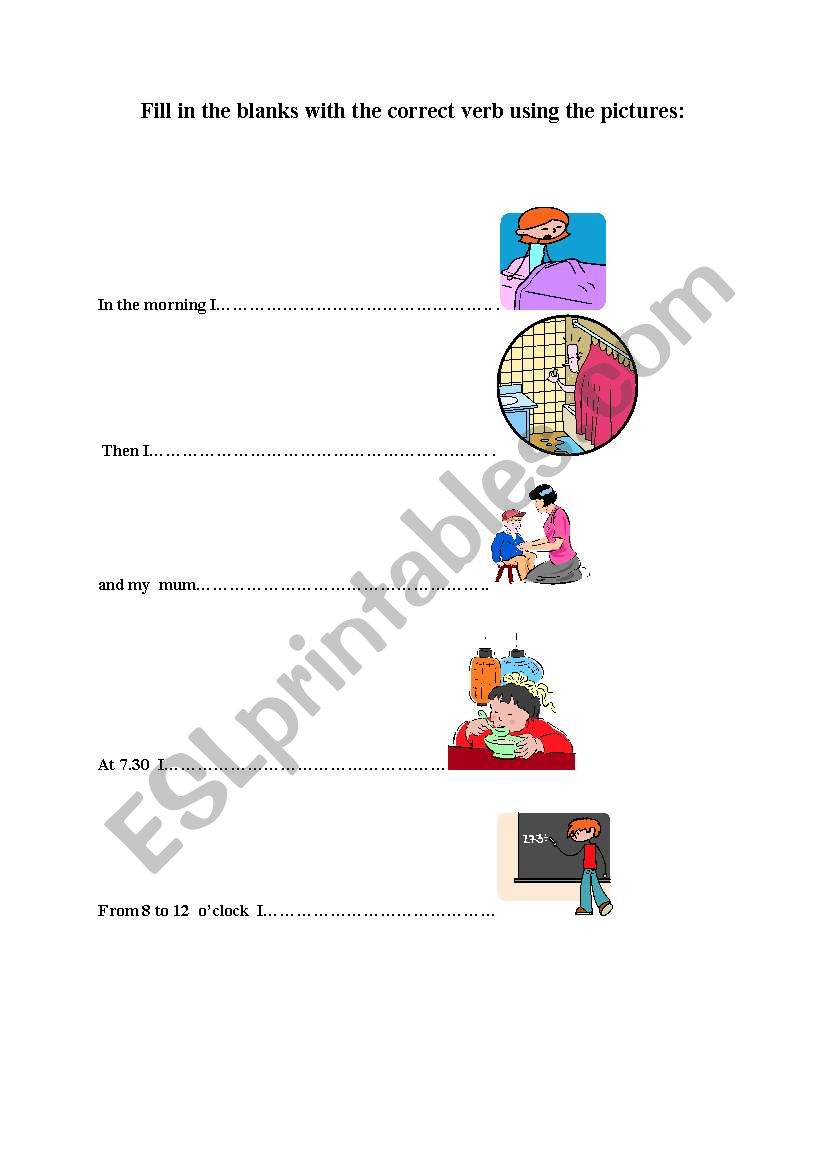 daily routines Handout  worksheet