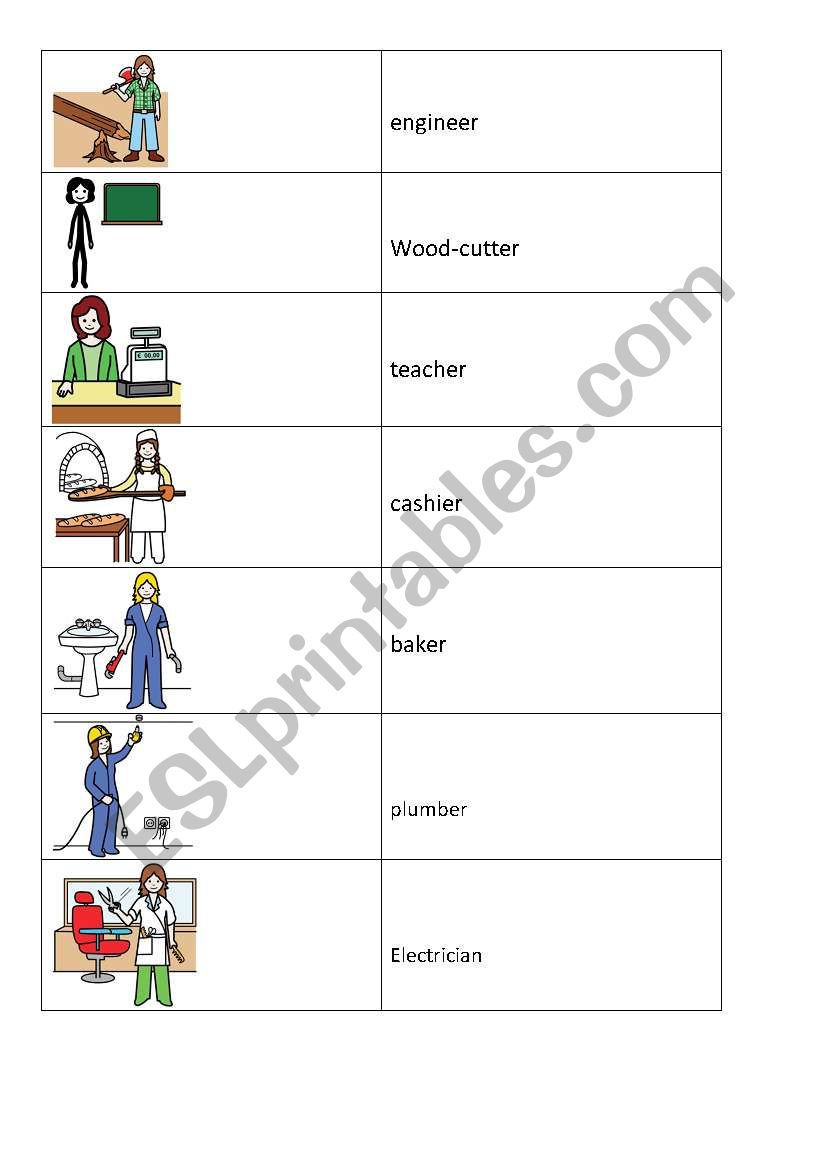 Jobs domino worksheet