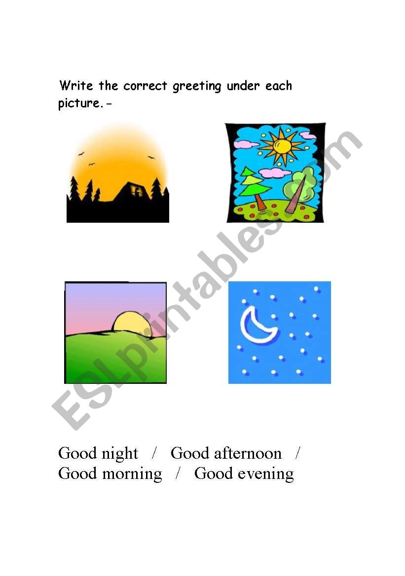 greetings worksheet