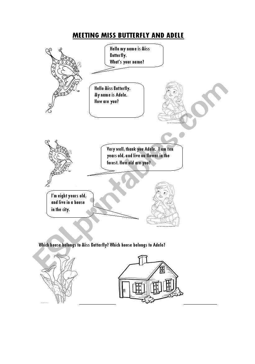 MISS BUTTERFLY worksheet
