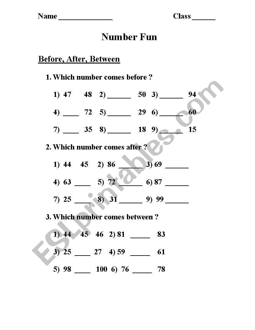number fun worksheet