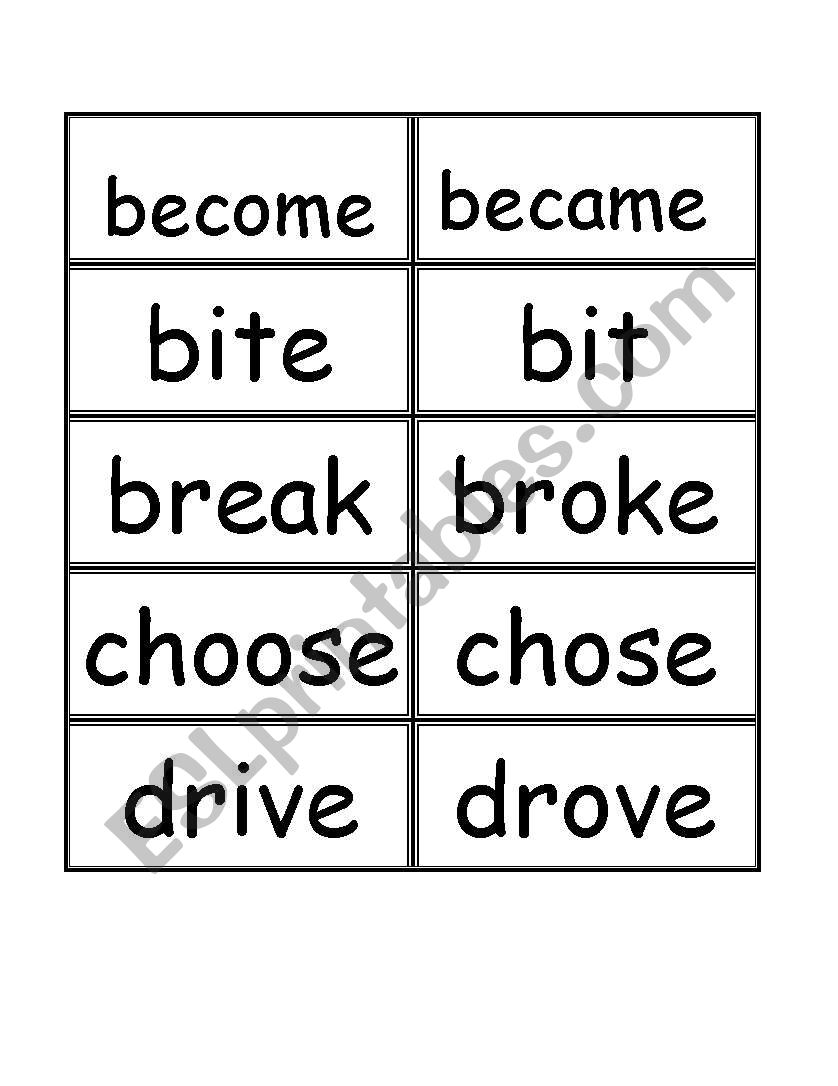 irregular verbs worksheet