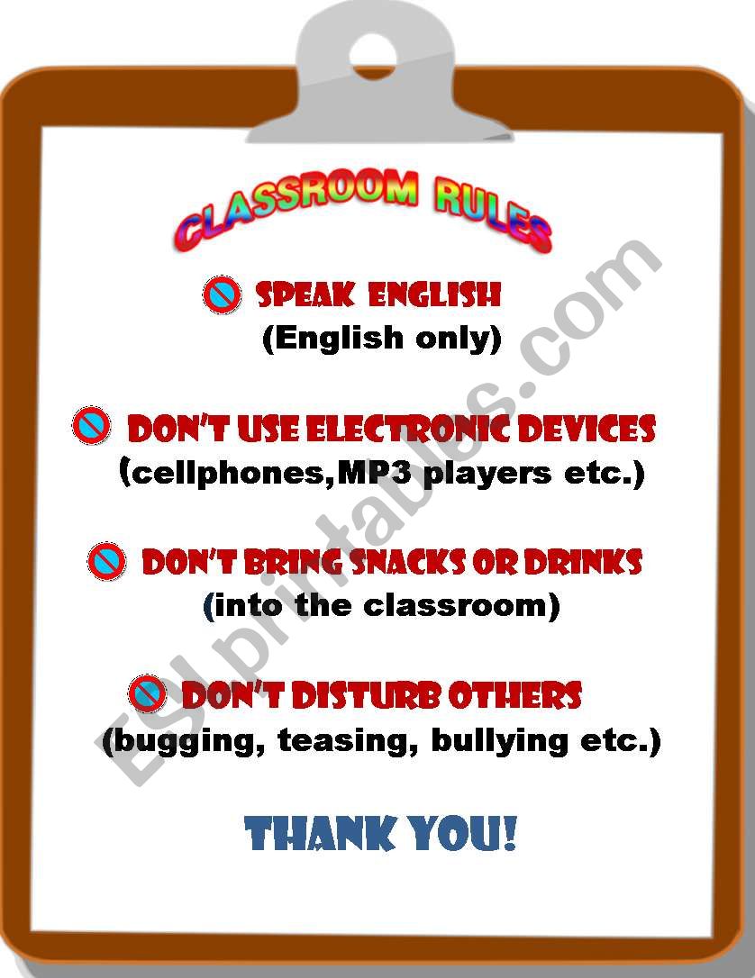 classroom rules worksheet