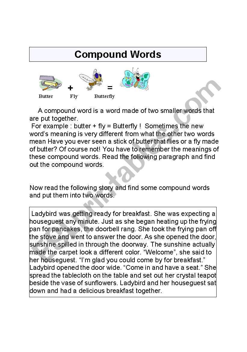 compound word worksheet