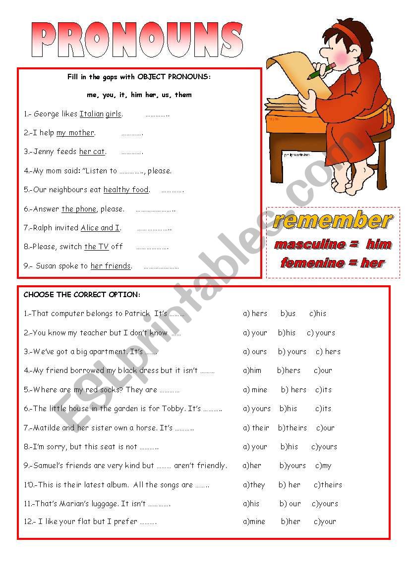 PRONOUNS worksheet