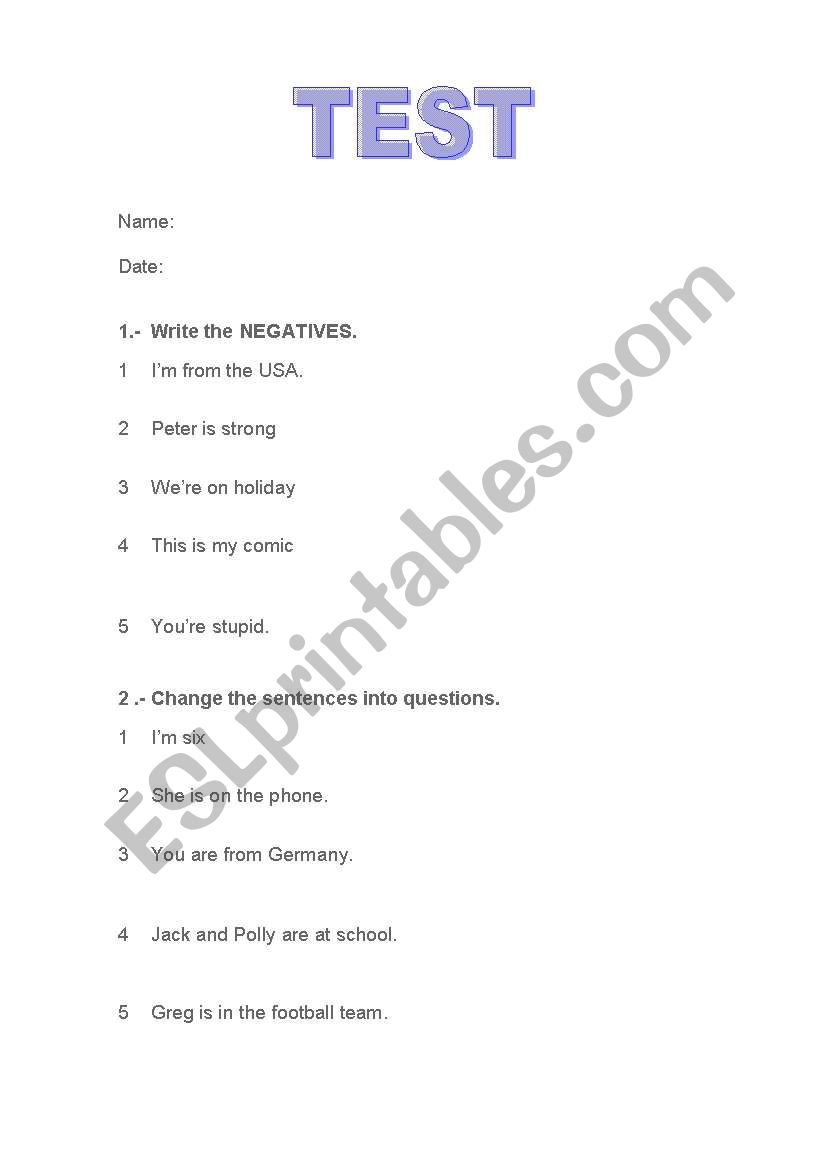 Test worksheet