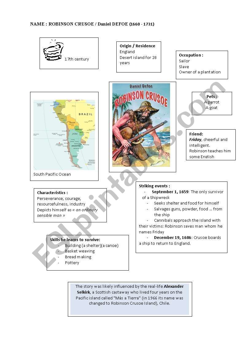 Robinson CRUSOE worksheet