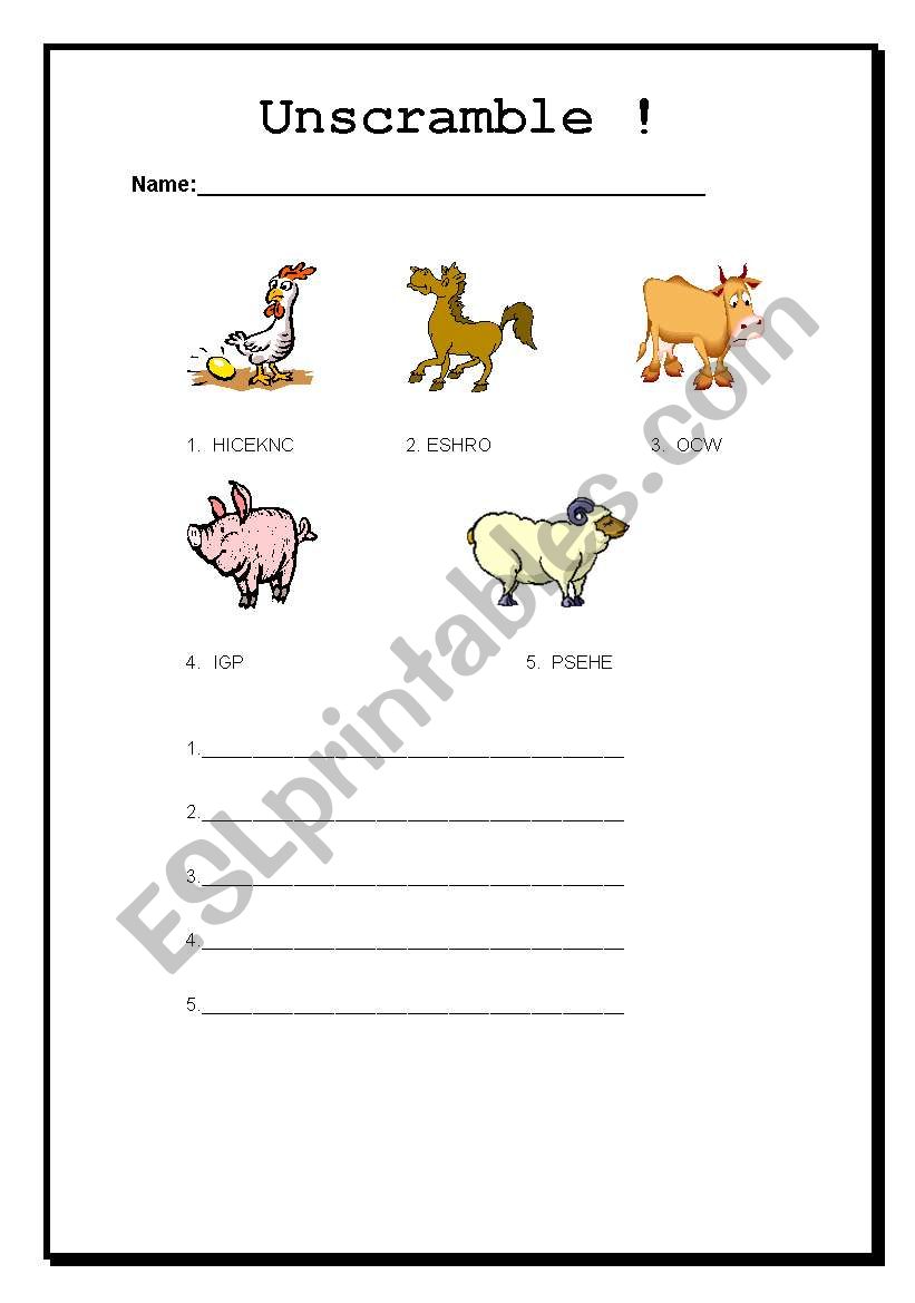 Farm Animals worksheet