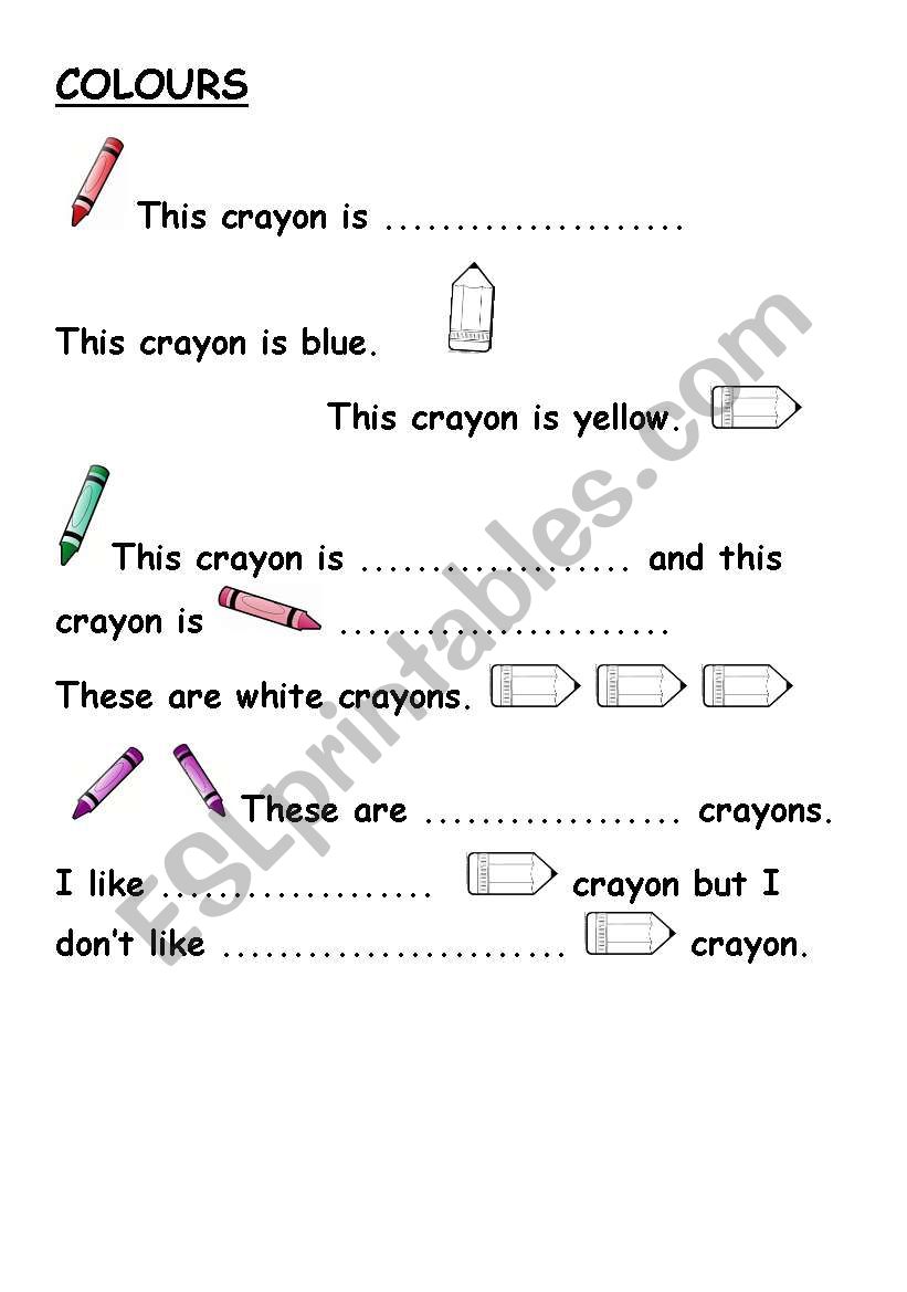 colourful cryons worksheet