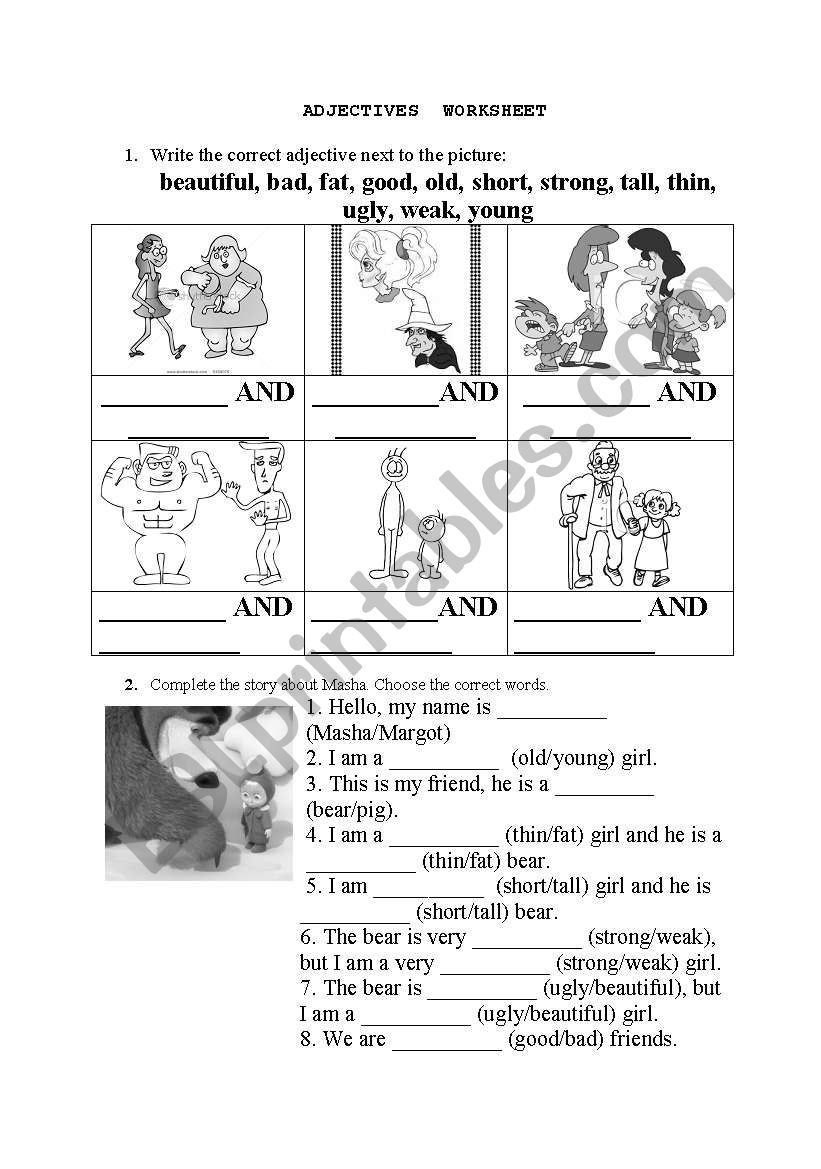 Simple Adjectives Worksheet worksheet