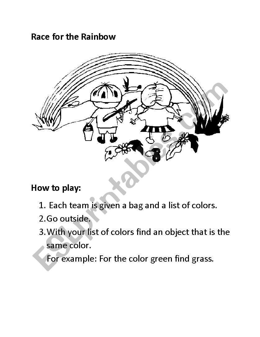 Race for the Rainbow worksheet