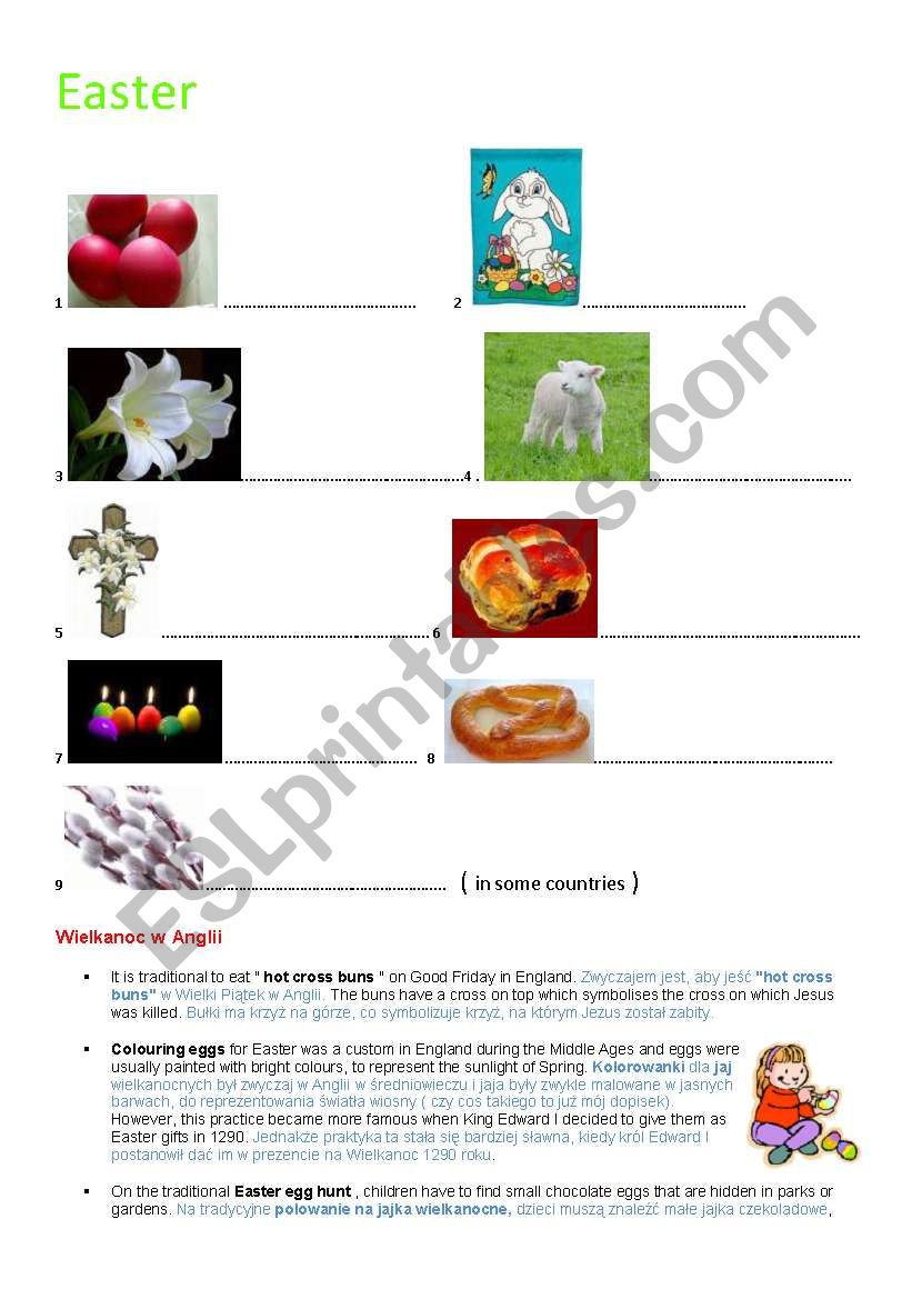 easter worksheet