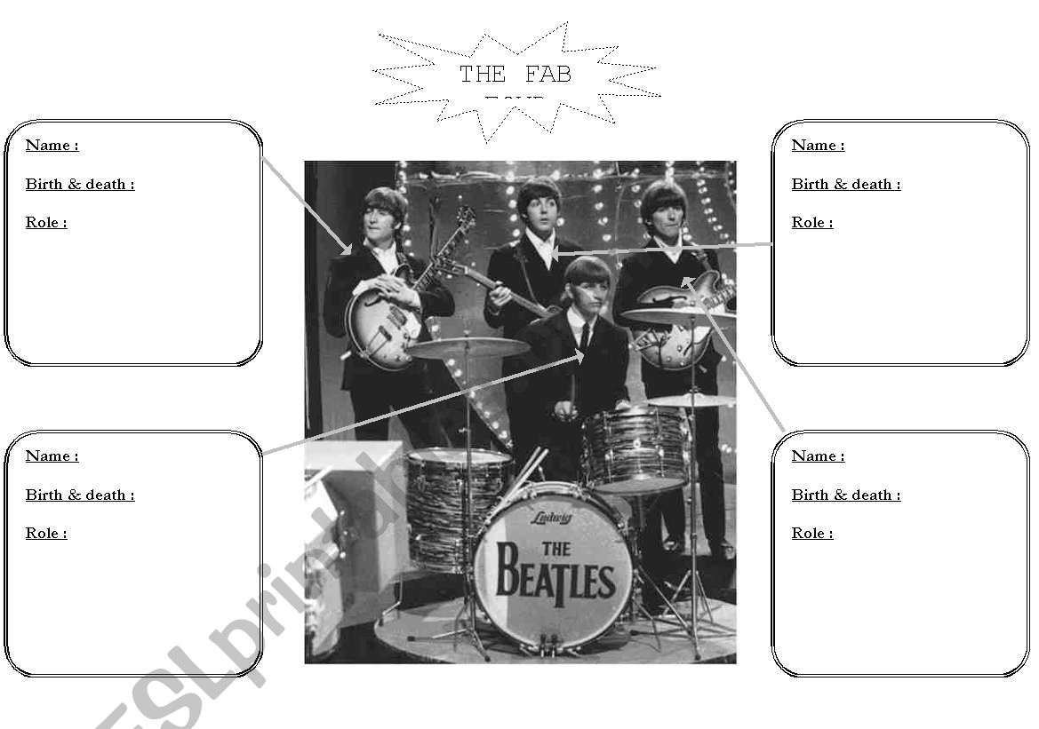 THE FAB FOUR -  worksheet worksheet