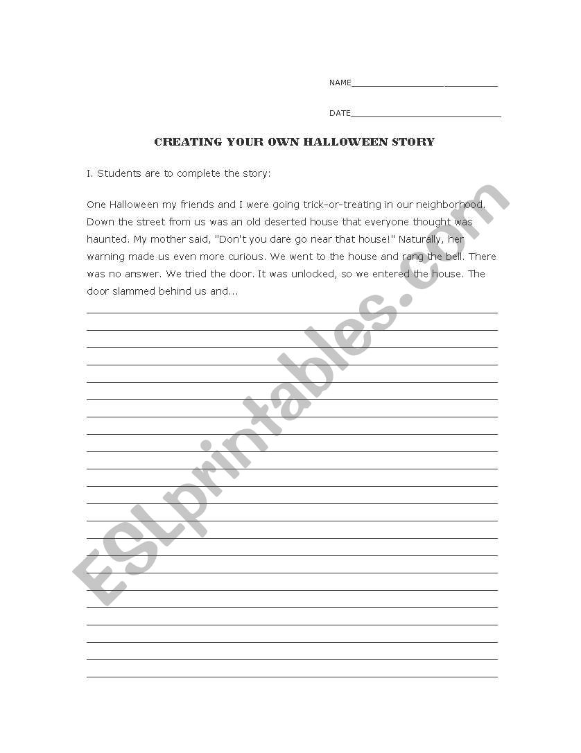 Halloween Writing Prompt worksheet