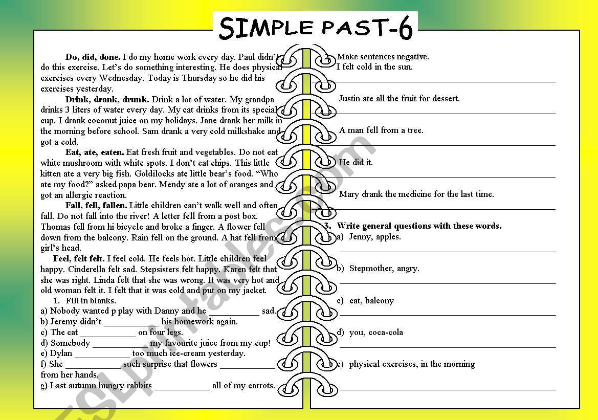 simple past-6 worksheet