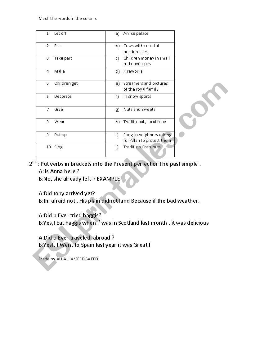 ali quist worksheet