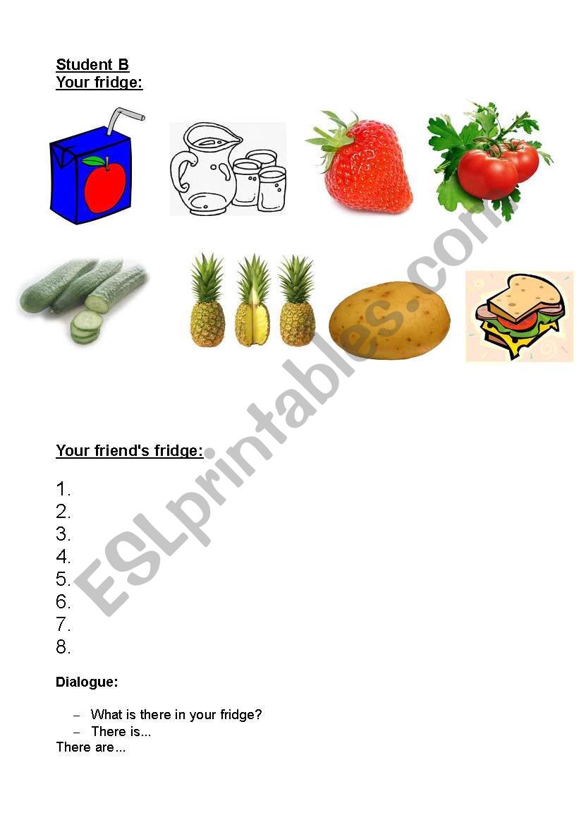 Speaking much-many. Studet B. worksheet