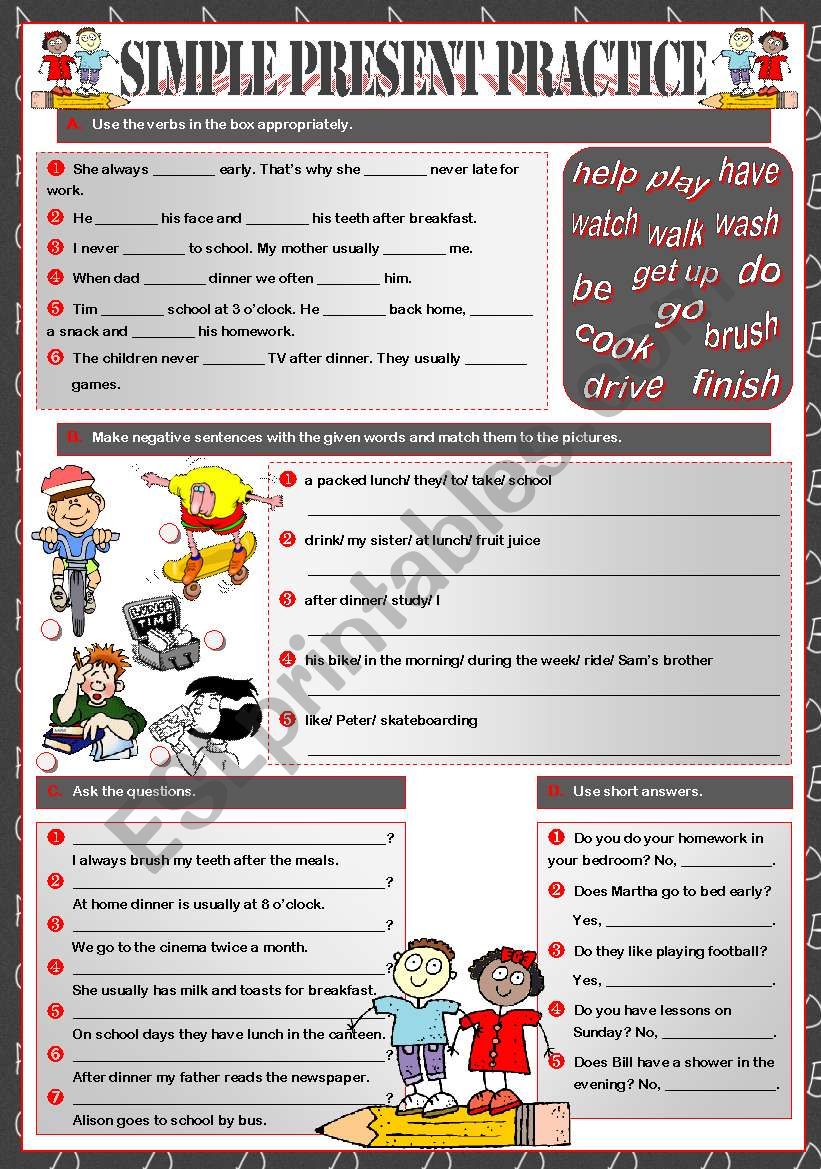 Simple Present Practice worksheet